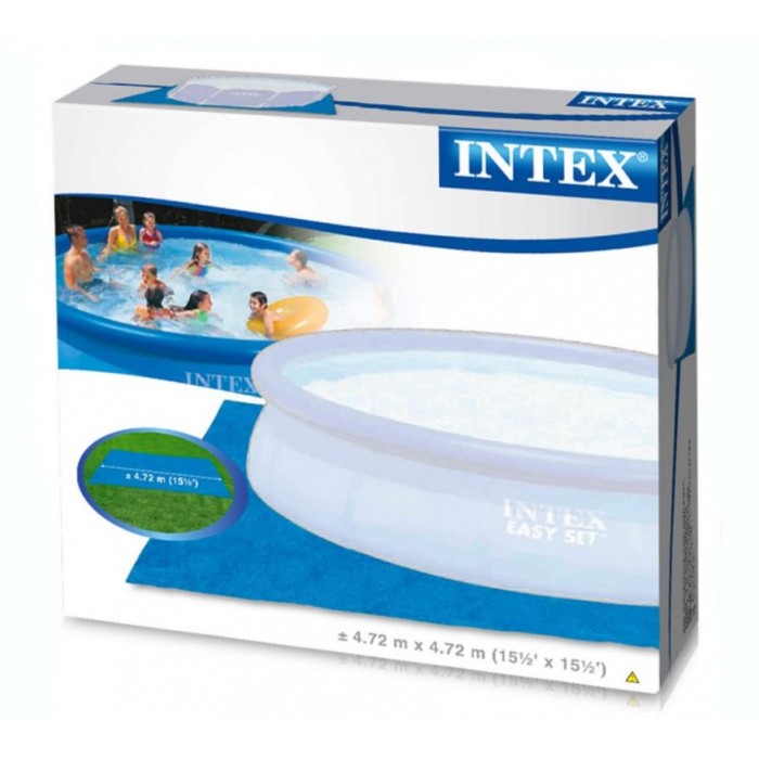 Ideal para proteger la base de la piscina y evitar rozaduras. Este tapiz de suelo INTEX de forma cuadrada y mide 472x472 cm.