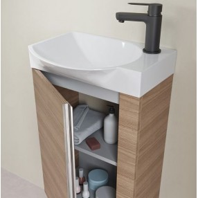 Conjunto mueble oppy 60cm con lavabo 60cm de un seno. Pueden ser  suspendidos o con patas. Espejo y grifería no incluidos.