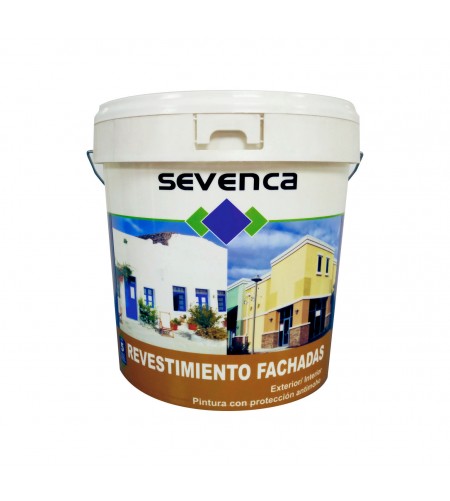 Pintura plástica revestimiento fachadas blanca con protección antimoho.